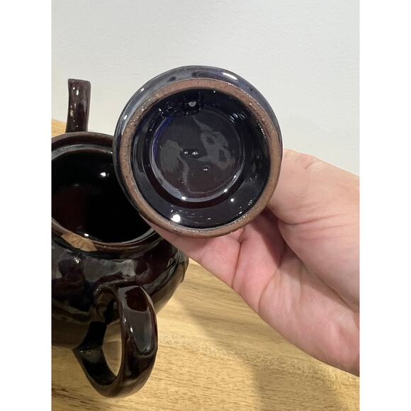 Vintage Brown Betty Style 'India Tea' Tea Pot - Maker Unknown - Picture 8 of 9